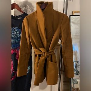 Wool Cashmere Belted Aritzia Wilfred | Cocoon Coat in Color Acorn | XS